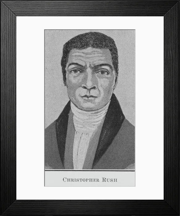 Framed Print : Christopher Rush; A man who had figured in the organization of the Zion Church in New York... 1921. Creator: Unknown Framed Print : Christopher Rush; A man who had figured in the organization of the Zion Church in New York... 1921. Creator: Unknown