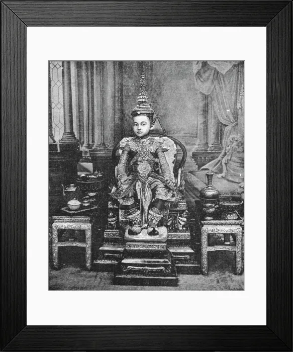 Framed Print : The Royal Family of Siam, Siam and the Siamese; The Crown Prince of Siam in State Robes, 1891. Creator: Unknown Framed Print : The Royal Family of Siam, Siam and the Siamese; The Crown Prince of Siam in State Robes, 1891. Creator: Unknown