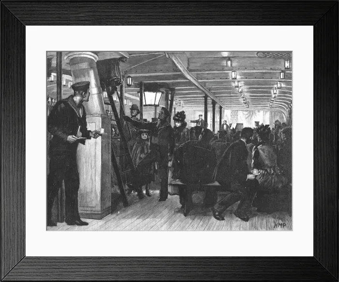 Framed Print : The Royal Navy Artillery Volunteers - An Entertainment on Board HMS Frolic, 1891. Creator: Unknown. The Royal Navy Artillery Volunteers - An Entertainment on Board HMS Frolic, 1891. Creator: Unknown