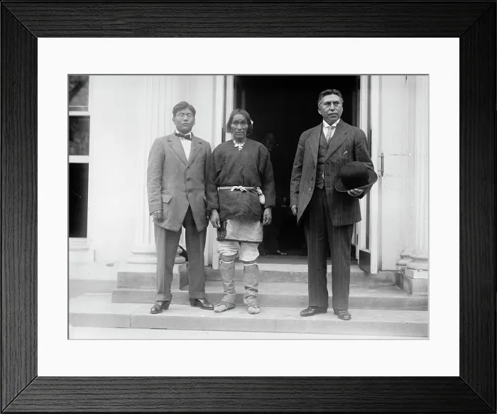 Framed Print : Chief Yukeoma, center, 1911. Creator: Harris & Ewing. Chief Yukeoma, center, 1911. Creator: Harris & Ewing Framed Print : Chief Yukeoma, center, 1911. Creator: Harris & Ewing. Chief Yukeoma, center, 1911. Creator: Harris & Ewing