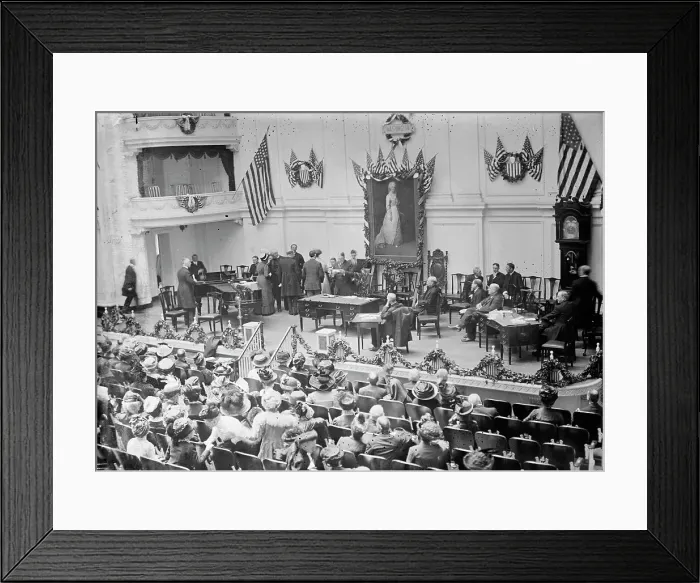 Framed Print : Daughters of American Revolution - Opening of Mothers Congress In Memorial Continental Hall, 1910. Creator: Harris & Ewing. Daughters of American Revolution - Opening of Mothers Congress In Memorial Continental Hall, 1910 Framed Print : Daughters of American Revolution - Opening of Mothers Congress In Memorial Continental Hall, 1910. Creator: Harris & Ewing. Daughters of American Revolution - Opening of Mothers Congress In Memorial Continental Hall, 1910