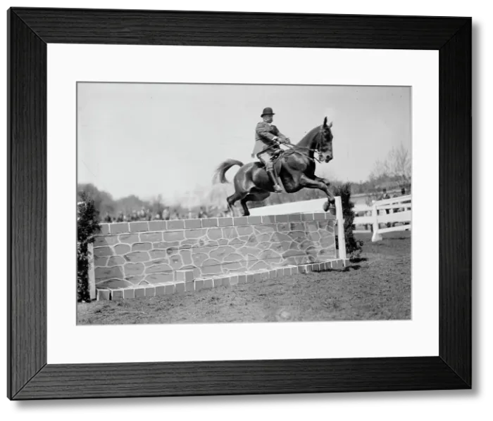 Framed Print : Horse Shows - Col. A.W. Dunn, Hurdling, 1911. Creator: Harris & Ewing. Horse Shows - Col. A.W. Dunn, Hurdling, 1911. Creator: Harris & Ewing Framed Print : Horse Shows - Col. A.W. Dunn, Hurdling, 1911. Creator: Harris & Ewing. Horse Shows - Col. A.W. Dunn, Hurdling, 1911. Creator: Harris & Ewing
