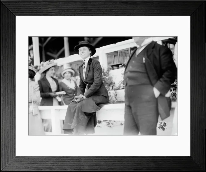 Framed Print : Horse Show - Rasmussen, Miss Elen, 1911. Creator: Harris & Ewing. Horse Show - Rasmussen, Miss Elen, 1911. Creator: Harris & Ewing
