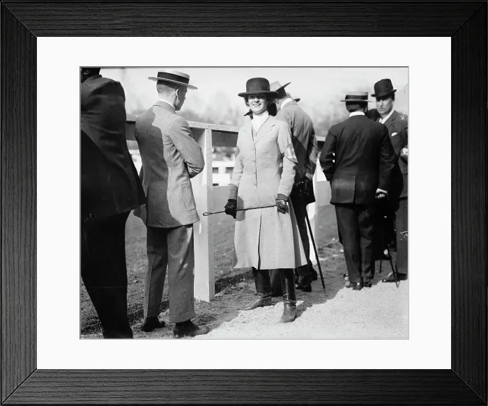 Framed Print : Horse Shows - Miss Martha Hazard, Hurdling And On Foot, 1911. Creator: Harris & Ewing. Horse Shows - Miss Martha Hazard, Hurdling And On Foot, 1911. Creator: Harris & Ewing Framed Print : Horse Shows - Miss Martha Hazard, Hurdling And On Foot, 1911. Creator: Harris & Ewing. Horse Shows - Miss Martha Hazard, Hurdling And On Foot, 1911. Creator: Harris & Ewing