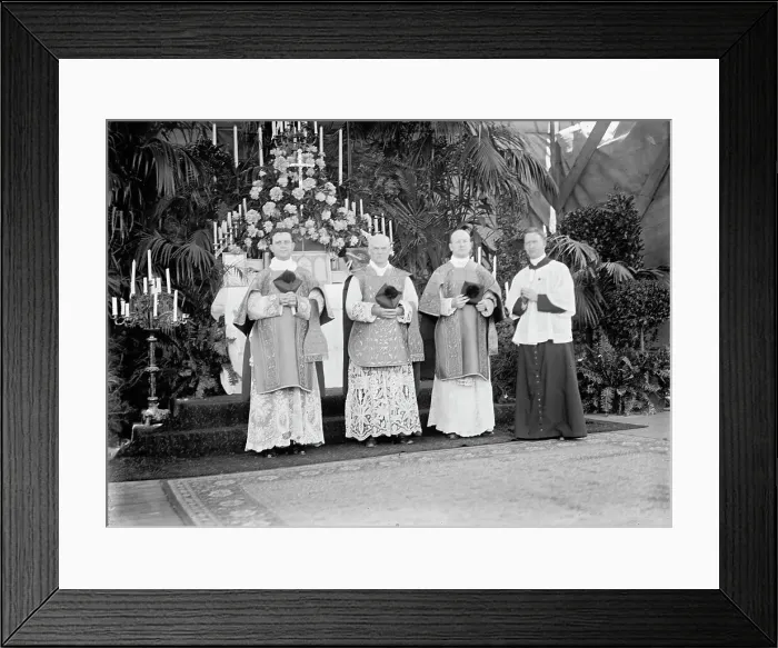 Framed Print : Military Field Mass By Holy Name Soc. of Roman Catholic Church, officiating Priests... 1910. Creator: Harris & Ewing. Military Field Mass By Holy Name Soc. of Roman Catholic Church, officiating Priests... 1910. Creator: Harris & Ewing Framed Print : Military Field Mass By Holy Name Soc. of Roman Catholic Church, officiating Priests... 1910. Creator: Harris & Ewing. Military Field Mass By Holy Name Soc. of Roman Catholic Church, officiating Priests... 1910. Creator: Harris & Ewing