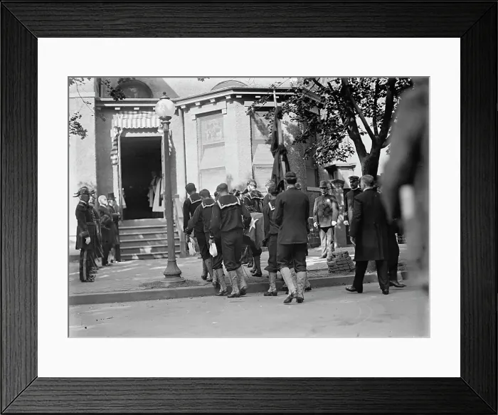 Framed Print : Schley, Winfield Scott, Rear Admiral, U.S.N. Funeral, St. John's Church - Pallbearers... 1911. Creator: Harris & Ewing. Schley, Winfield Scott, Rear Admiral, U.S.N. Funeral, St. John's Church - Pallbearers... 1911. Creator: Harris & Ewing Framed Print : Schley, Winfield Scott, Rear Admiral, U.S.N. Funeral, St. John's Church - Pallbearers... 1911. Creator: Harris & Ewing. Schley, Winfield Scott, Rear Admiral, U.S.N. Funeral, St. John's Church - Pallbearers... 1911. Creator: Harris & Ewing