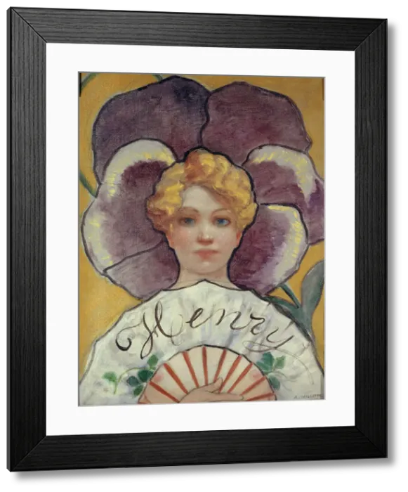 Framed Print : À la Pensée Enseigne de la maison Henry, c. 1900. Creator: Willette, Adolphe (1857-1926) Framed Print : À la Pensée Enseigne de la maison Henry, c. 1900. Creator: Willette, Adolphe (1857-1926)