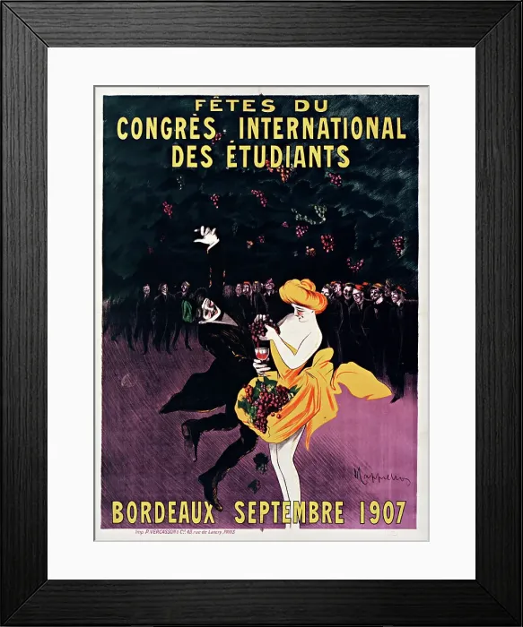 Framed Print : Fêtes du Congrès international des étudiants. Bordeaux, 1907. Creator: Cappiello, Leonetto (1875-1942) Framed Print : Fêtes du Congrès international des étudiants. Bordeaux, 1907. Creator: Cappiello, Leonetto (1875-1942)