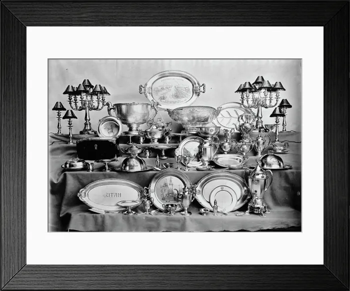 Framed Print : Silver Belonging To U.S.S. Utah, 1911. Creator: Harris & Ewing. Silver Belonging To U.S.S. Utah, 1911. Creator: Harris & Ewing Framed Print : Silver Belonging To U.S.S. Utah, 1911. Creator: Harris & Ewing. Silver Belonging To U.S.S. Utah, 1911. Creator: Harris & Ewing