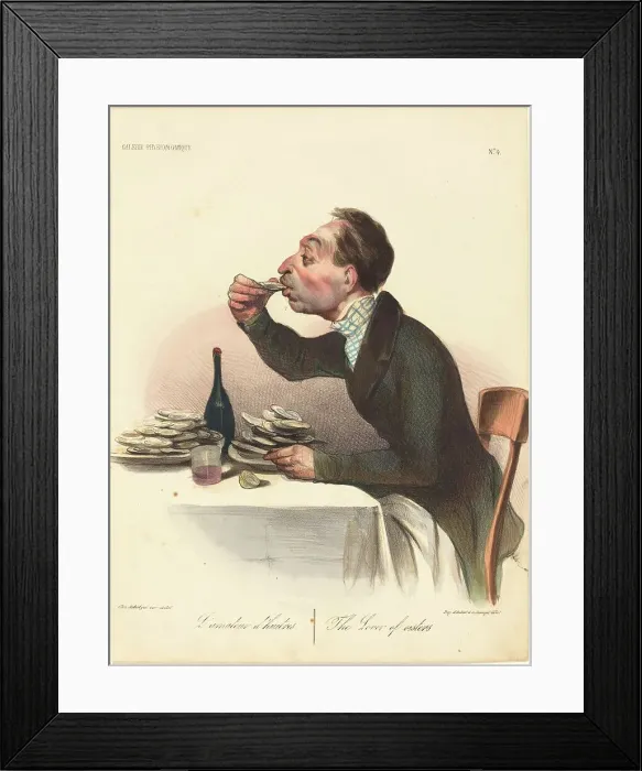 Framed Print : L'amateur d'huitres, 1836. Creator: Honore Daumier Framed Print : L'amateur d'huitres, 1836. Creator: Honore Daumier