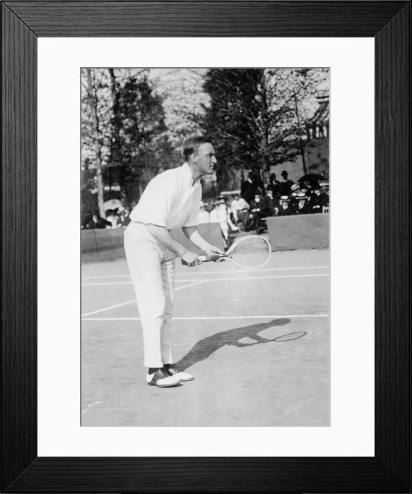 Framed Print : T.R. Pell, Playing Tennis, 1917. Creator: Unknown