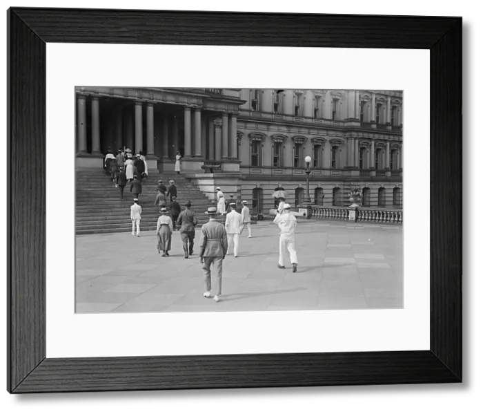 Framed Print : People Entering State Department, 1917 or 1918. Creator: Harris & Ewing. People Entering State Department, 1917 or 1918. Creator: Harris & Ewing Framed Print : People Entering State Department, 1917 or 1918. Creator: Harris & Ewing. People Entering State Department, 1917 or 1918. Creator: Harris & Ewing