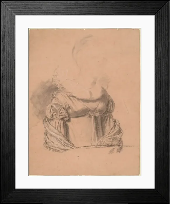 Framed Print : Study of a Woman's Dress, probably c. 1820. Creator: John Vanderlyn Framed Print : Study of a Woman's Dress, probably c. 1820. Creator: John Vanderlyn