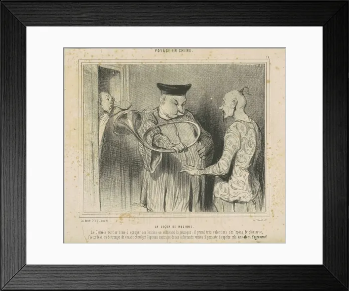 Framed Print : La leçon de musique, 19th century. Creator: Honore Daumier Framed Print : La leçon de musique, 19th century. Creator: Honore Daumier