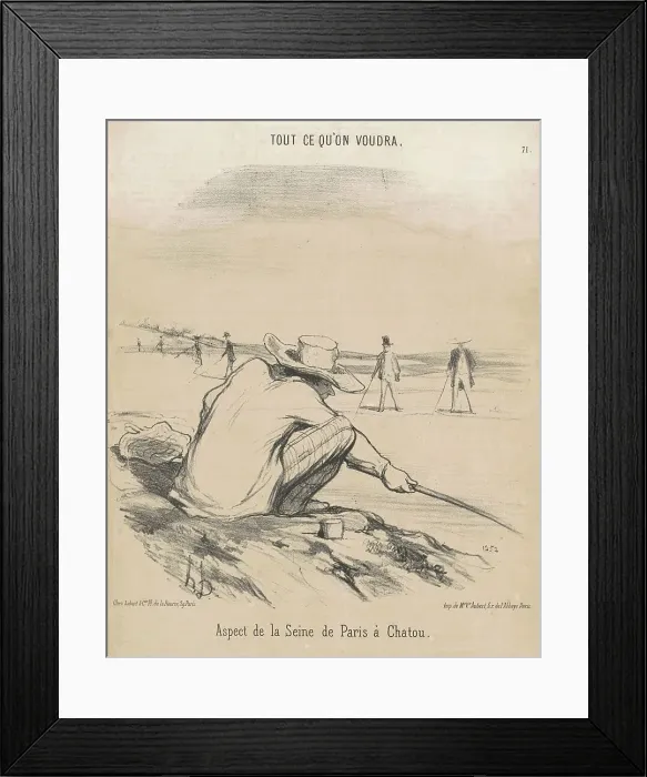 Framed Print : Aspect de la Seine de Paris a chatou, 19th century. Creator: Honore Daumier Framed Print : Aspect de la Seine de Paris a chatou, 19th century. Creator: Honore Daumier