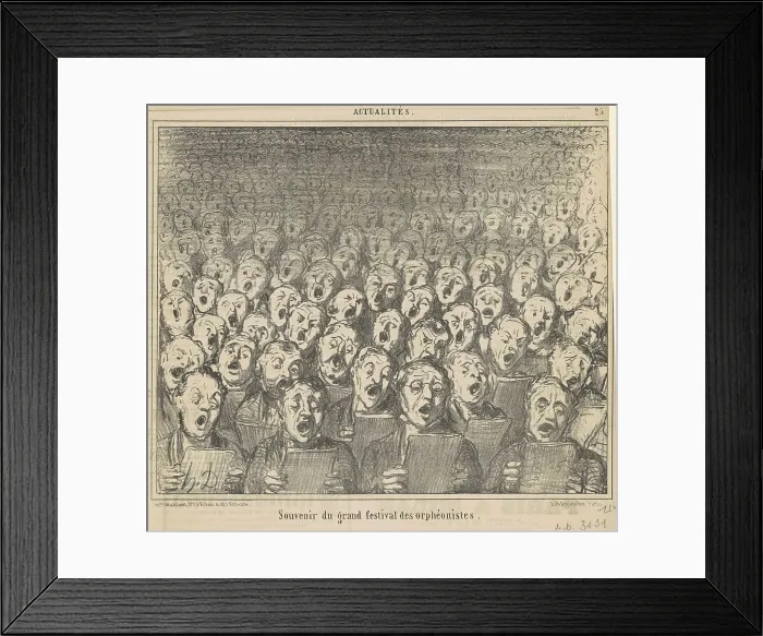 Framed Print : Souvenir du grand festival des orphéonistes, 19th century. Creator: Honore Daumier Framed Print : Souvenir du grand festival des orphéonistes, 19th century. Creator: Honore Daumier