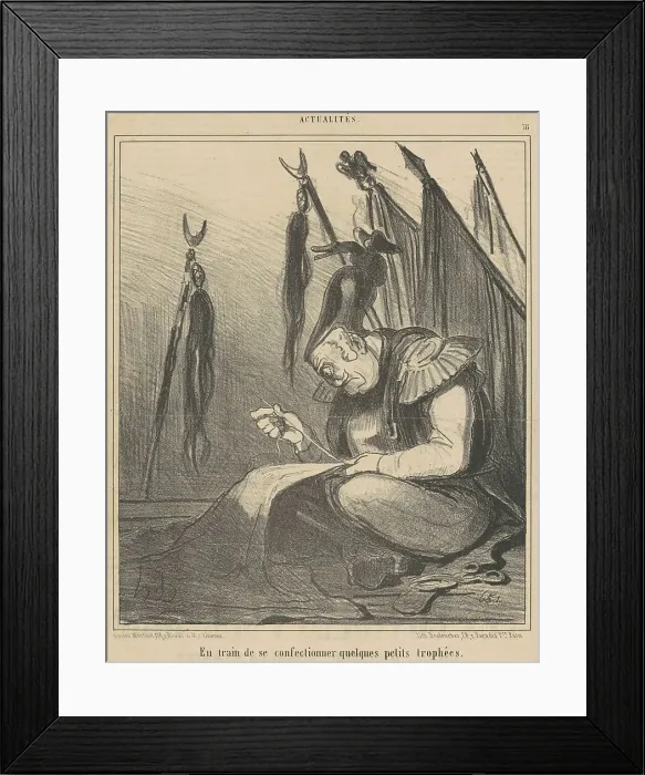 Framed Print : En train de...confectionner quelques, 19th century. Creator: Honore Daumier Framed Print : En train de...confectionner quelques, 19th century. Creator: Honore Daumier