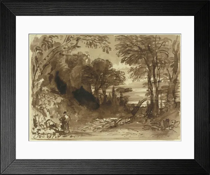 Framed Print : A Clearing in a Forest, late 1830s. Creator: John Varley I Framed Print : A Clearing in a Forest, late 1830s. Creator: John Varley I