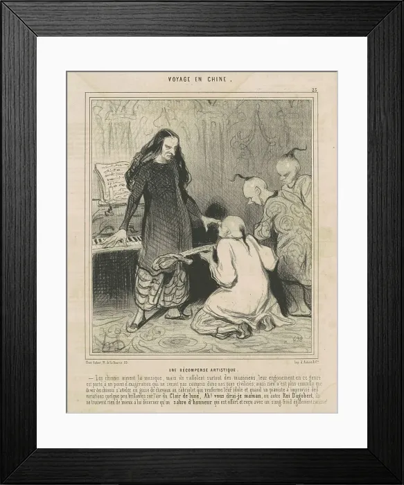 Framed Print : Une récompense artistique, 19th century. Creator: Honore Daumier Framed Print : Une récompense artistique, 19th century. Creator: Honore Daumier