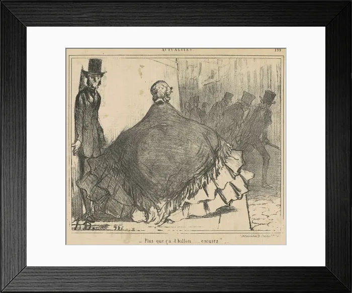 Framed Print : Plus que ca d'ballon... Excusez!... 19th century. Creator: Honore Daumier Framed Print : Plus que ca d'ballon... Excusez!... 19th century. Creator: Honore Daumier