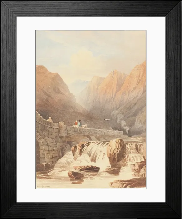 Framed Print : Pont Aberglaslyn, 1812. Creator: John Varley I Framed Print : Pont Aberglaslyn, 1812. Creator: John Varley I
