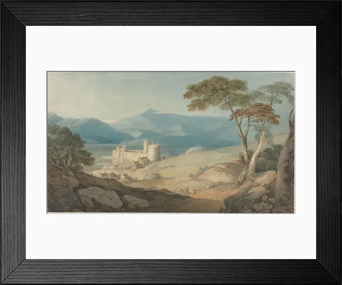 Framed Print : Harlech Castle and Snowdon, c. 1805. Creator: John Varley I Framed Print : Harlech Castle and Snowdon, c. 1805. Creator: John Varley I