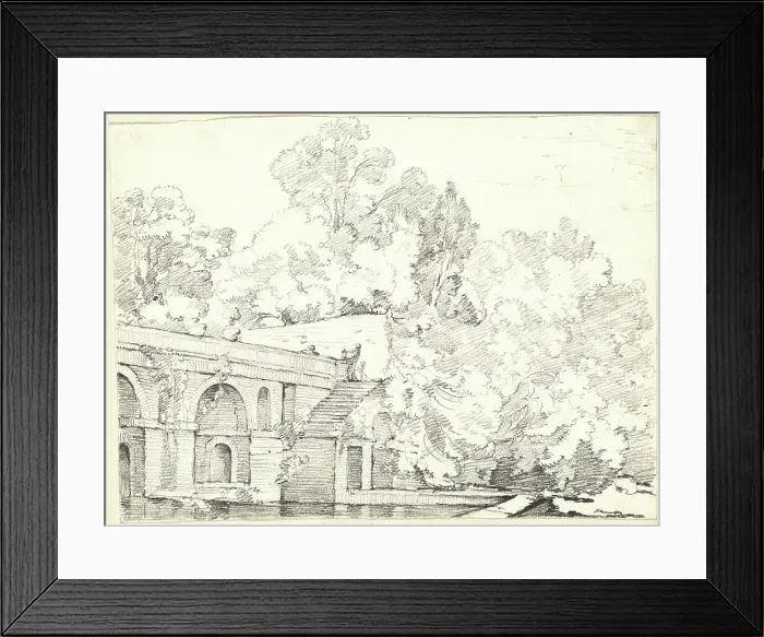 Framed Print : The Fishpond at Villa Madama, 1746 / 1749. Creator: Joseph-Marie Vien the Elder Framed Print : The Fishpond at Villa Madama, 1746 / 1749. Creator: Joseph-Marie Vien the Elder