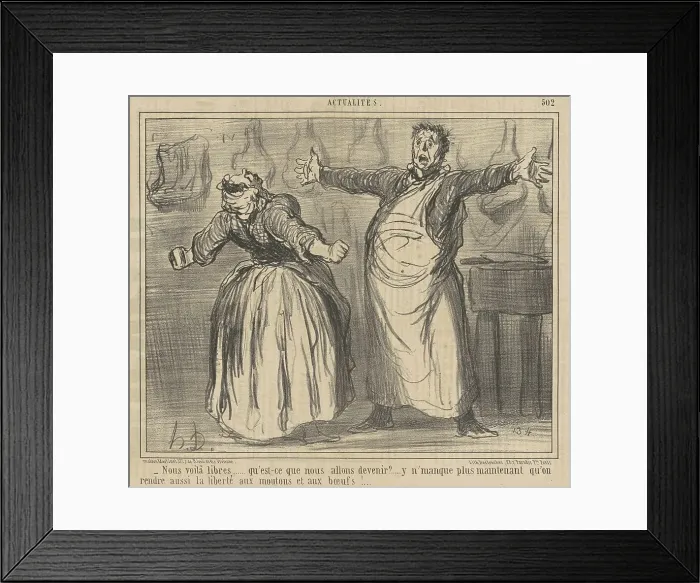 Framed Print : Nous voila libres... 19th century. Creator: Honore Daumier Framed Print : Nous voila libres... 19th century. Creator: Honore Daumier