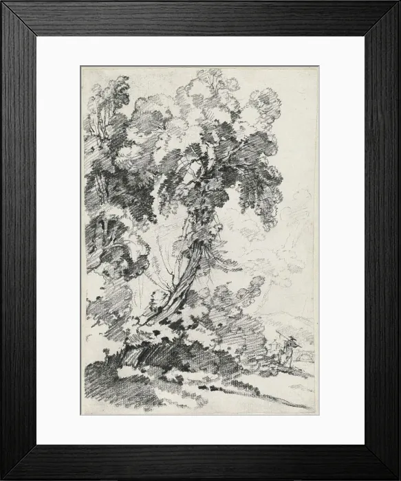 Framed Print : A Towering Tree with Travelers, 1746 / 1749. Creator: Joseph-Marie Vien the Elder Framed Print : A Towering Tree with Travelers, 1746 / 1749. Creator: Joseph-Marie Vien the Elder