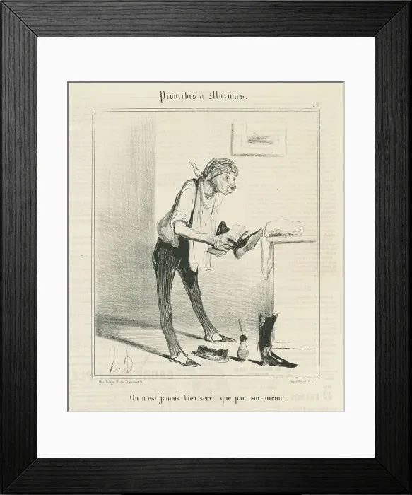 Framed Print : On n'est jamais bien servi que par soi-même, 19th century. Creator: Honore Daumier Framed Print : On n'est jamais bien servi que par soi-même, 19th century. Creator: Honore Daumier