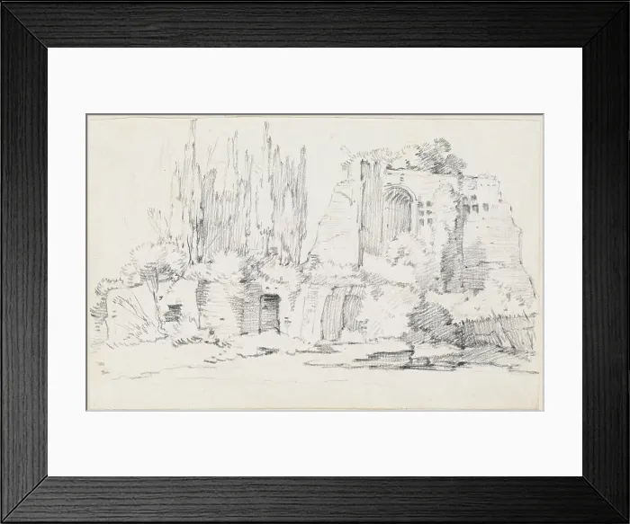 Framed Print : Roman Ruins with a Stand of Cypresses, 1744 / 1750. Creator: Joseph-Marie Vien the Elder Framed Print : Roman Ruins with a Stand of Cypresses, 1744 / 1750. Creator: Joseph-Marie Vien the Elder