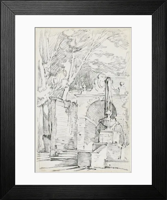 Framed Print : Fountain of Pomona in the Gardens of the Villa d'Este, Tivoli, 1744 / 1750. Creator: Joseph-Marie Vien the Elder Framed Print : Fountain of Pomona in the Gardens of the Villa d'Este, Tivoli, 1744 / 1750. Creator: Joseph-Marie Vien the Elder