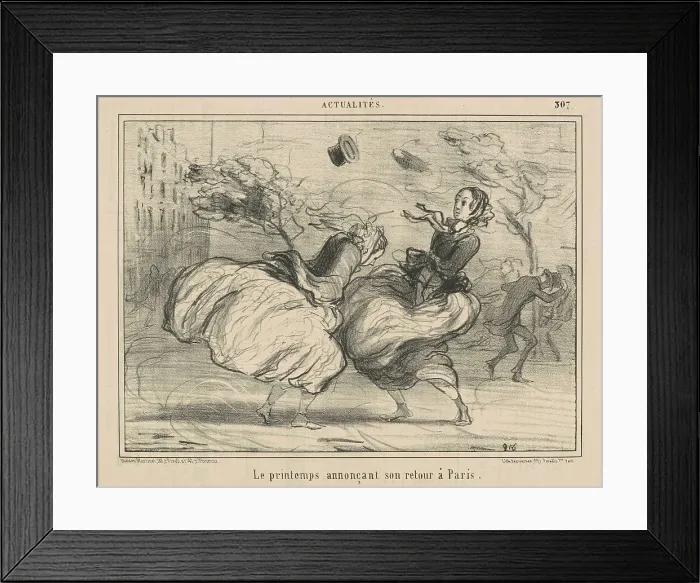 Framed Print : Le printemps annonçant son retour à Paris, 19th century. Creator: Honore Daumier Framed Print : Le printemps annonçant son retour à Paris, 19th century. Creator: Honore Daumier