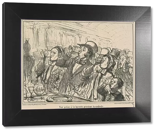 Vue prise a la buvette pendant la canicule, 19th century. Creator: Honore Daumier