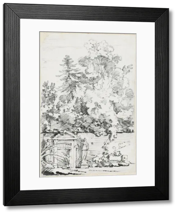 Framed Print : Entrance to a Walled Garden, 1744 / 1750. Creator: Joseph-Marie Vien the Elder Framed Print : Entrance to a Walled Garden, 1744 / 1750. Creator: Joseph-Marie Vien the Elder