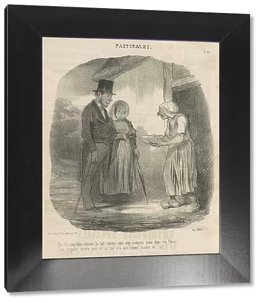 Femme de lettre humanitaire se livrant sur l'homme... 19th century. Creator: Honore Daumier