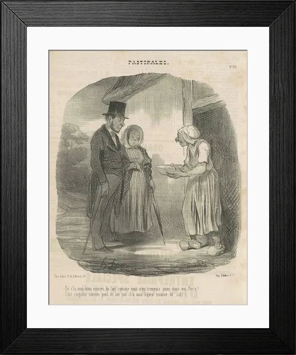 Framed Print : Femme de lettre humanitaire se livrant sur l'homme... 19th century. Creator: Honore Daumier Framed Print : Femme de lettre humanitaire se livrant sur l'homme... 19th century. Creator: Honore Daumier