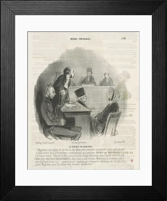Framed Print : La plainte en adultère, 19th century. Creator: Honore Daumier Framed Print : La plainte en adultère, 19th century. Creator: Honore Daumier