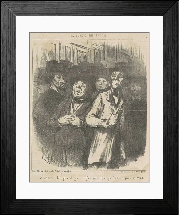 Framed Print : Amateurs classiques... convaincus... 19th century. Creator: Honore Daumier