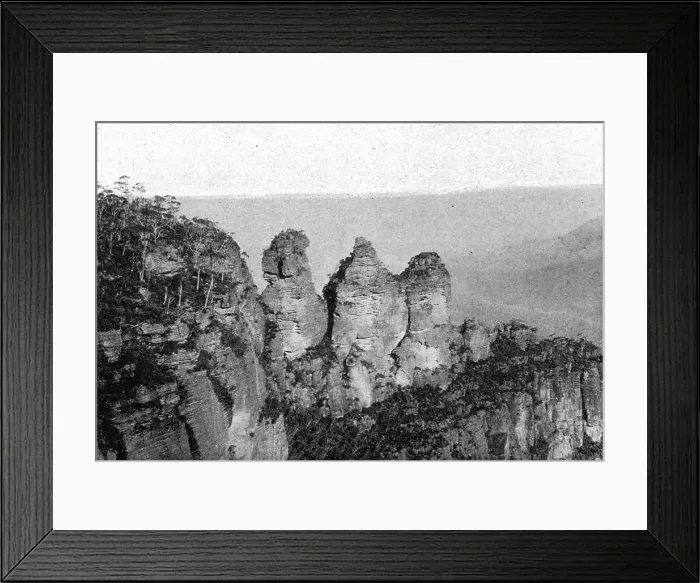 Framed Print : Les Trois Soeurs dans les Montagnes Bleues; Les Terres Du Pacifique, 1914. Creator: Unknown Framed Print : Les Trois Soeurs dans les Montagnes Bleues; Les Terres Du Pacifique, 1914. Creator: Unknown