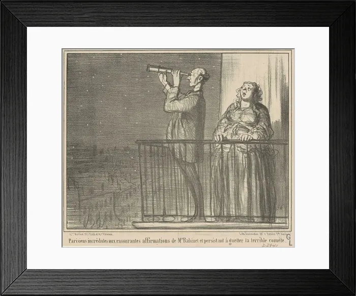 Framed Print : Parisiens incrédules... 19th century. Creator: Honore Daumier Framed Print : Parisiens incrédules... 19th century. Creator: Honore Daumier