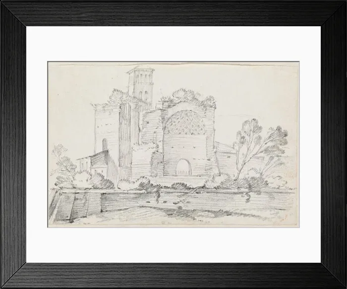 Framed Print : Ruins of the Temple of Venus and Rome in the Forum, 1744 / 1750. Creator: Joseph-Marie Vien the Elder Framed Print : Ruins of the Temple of Venus and Rome in the Forum, 1744 / 1750. Creator: Joseph-Marie Vien the Elder