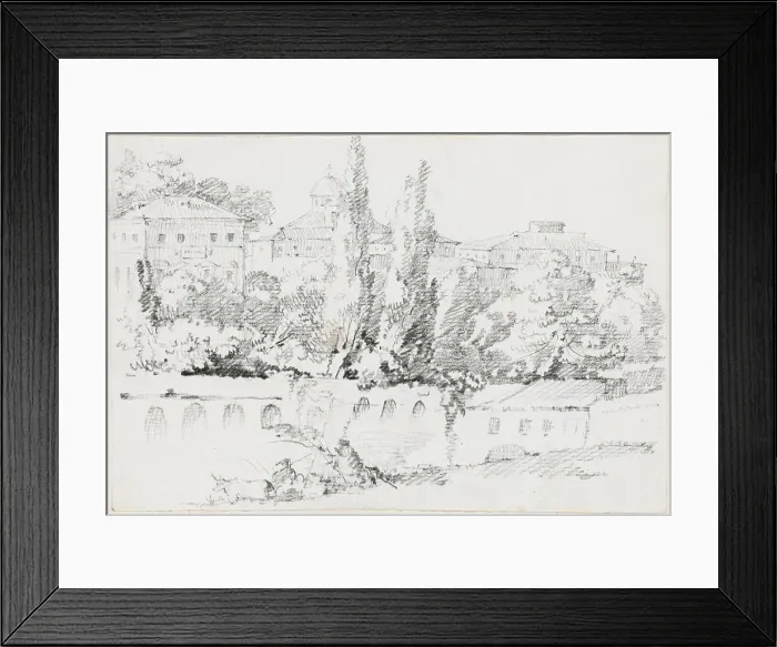 Framed Print : Walls of Rome with Santa Maria del Popolo in the Distance, 1744 / 1750. Creator: Joseph-Marie Vien the Elder Framed Print : Walls of Rome with Santa Maria del Popolo in the Distance, 1744 / 1750. Creator: Joseph-Marie Vien the Elder