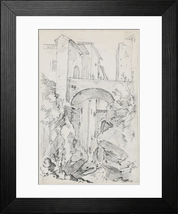 Framed Print : A High Bridge in Tivoli, 1744 / 1750. Creator: Joseph-Marie Vien the Elder Framed Print : A High Bridge in Tivoli, 1744 / 1750. Creator: Joseph-Marie Vien the Elder