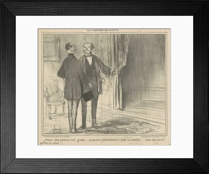 Framed Print : Voyez, cette pièce est très grande... 19th century. Creator: Honore Daumier Framed Print : Voyez, cette pièce est très grande... 19th century. Creator: Honore Daumier