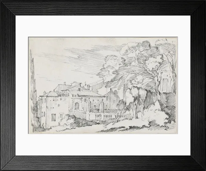 Framed Print : Houses and a Garden on a Hillside in Italy, 1744 / 1750. Creator: Joseph-Marie Vien the Elder Framed Print : Houses and a Garden on a Hillside in Italy, 1744 / 1750. Creator: Joseph-Marie Vien the Elder