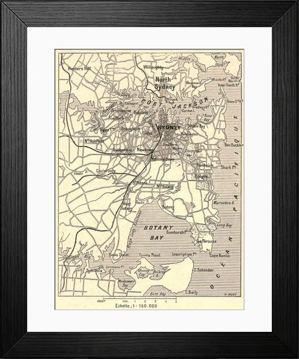 Framed Print : Sydney et Botany-Bay; Les Terres Du Pacifique, 1914. Creator: Unknown Framed Print : Sydney et Botany-Bay; Les Terres Du Pacifique, 1914. Creator: Unknown