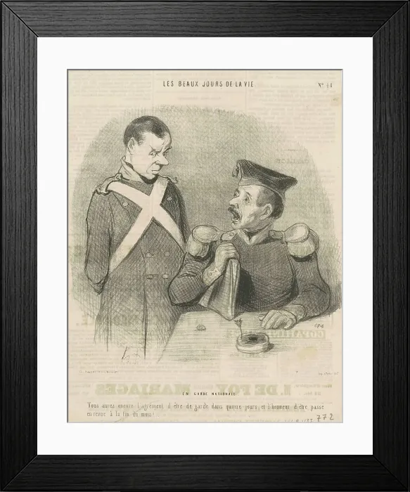 Framed Print : En garde national, 19th century. Creator: Honore Daumier Framed Print : En garde national, 19th century. Creator: Honore Daumier