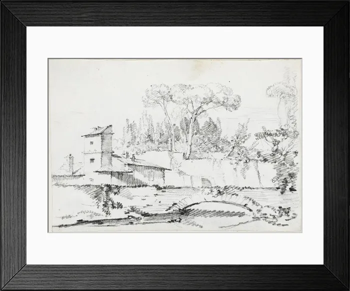 Framed Print : View of the Prato of the Villa Borghese, 1744 / 1750. Creator: Joseph-Marie Vien the Elder Framed Print : View of the Prato of the Villa Borghese, 1744 / 1750. Creator: Joseph-Marie Vien the Elder