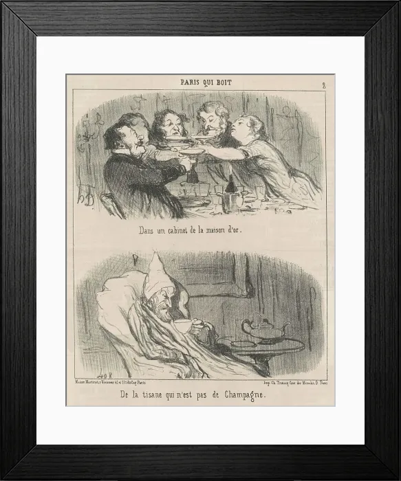Framed Print : Dans un cabinet de la maison d'or, 19th century. Creator: Honore Daumier Framed Print : Dans un cabinet de la maison d'or, 19th century. Creator: Honore Daumier
